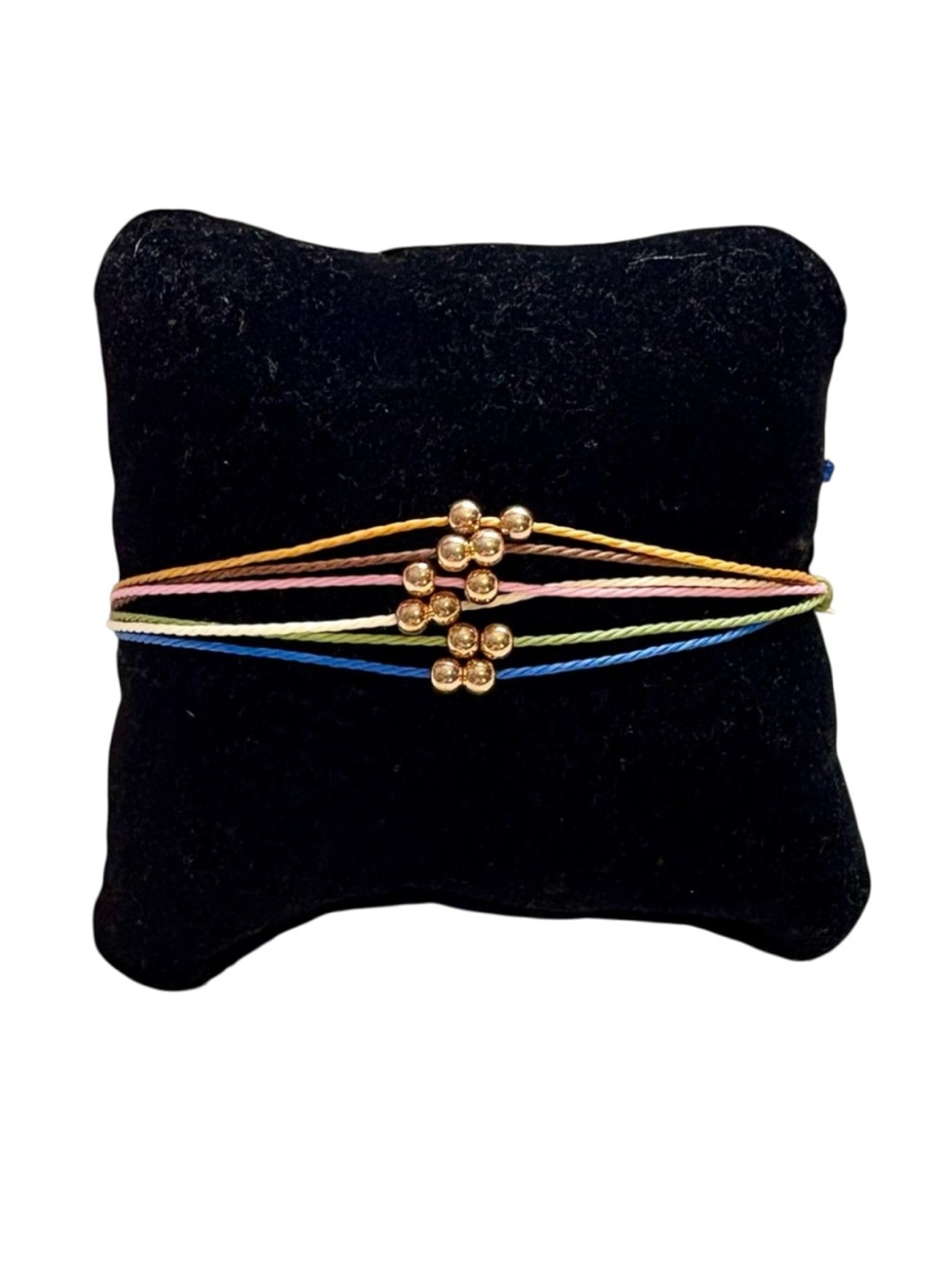 Multicolor Beaded 6 Cord Adjustable Bracelet